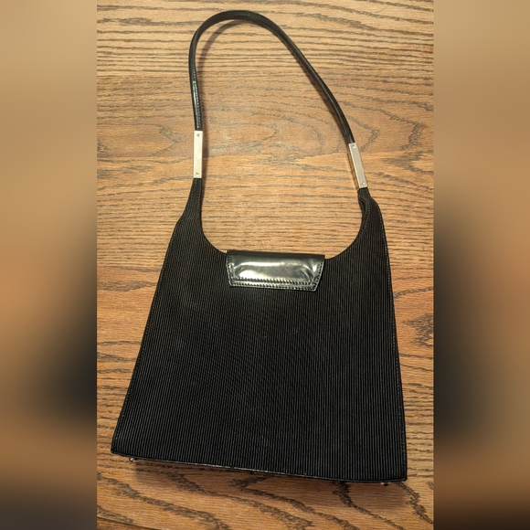 Vintage Stuart Weitzman Ribbed Black Bag - Picture 3 of 9